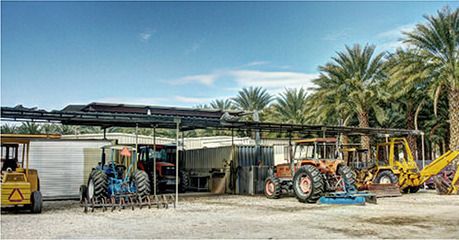 Farm equipment yard in the Coachella Valley