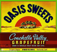 Oasis Sweets crate label