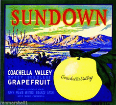 Sundown crate label